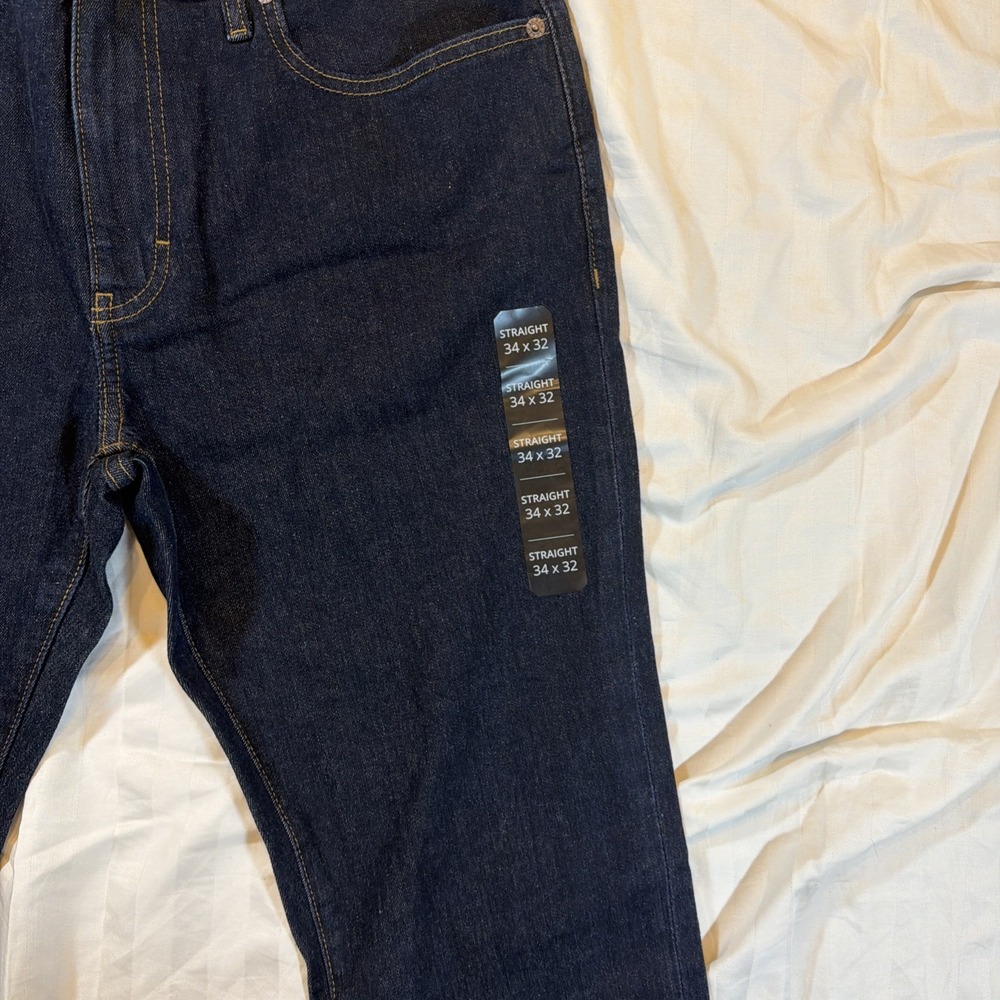 $128 J.Crew Factory Men's Straight-fit Signature Flex Denim Jean W 34 L 32 AY518 - Picture 6 of 16